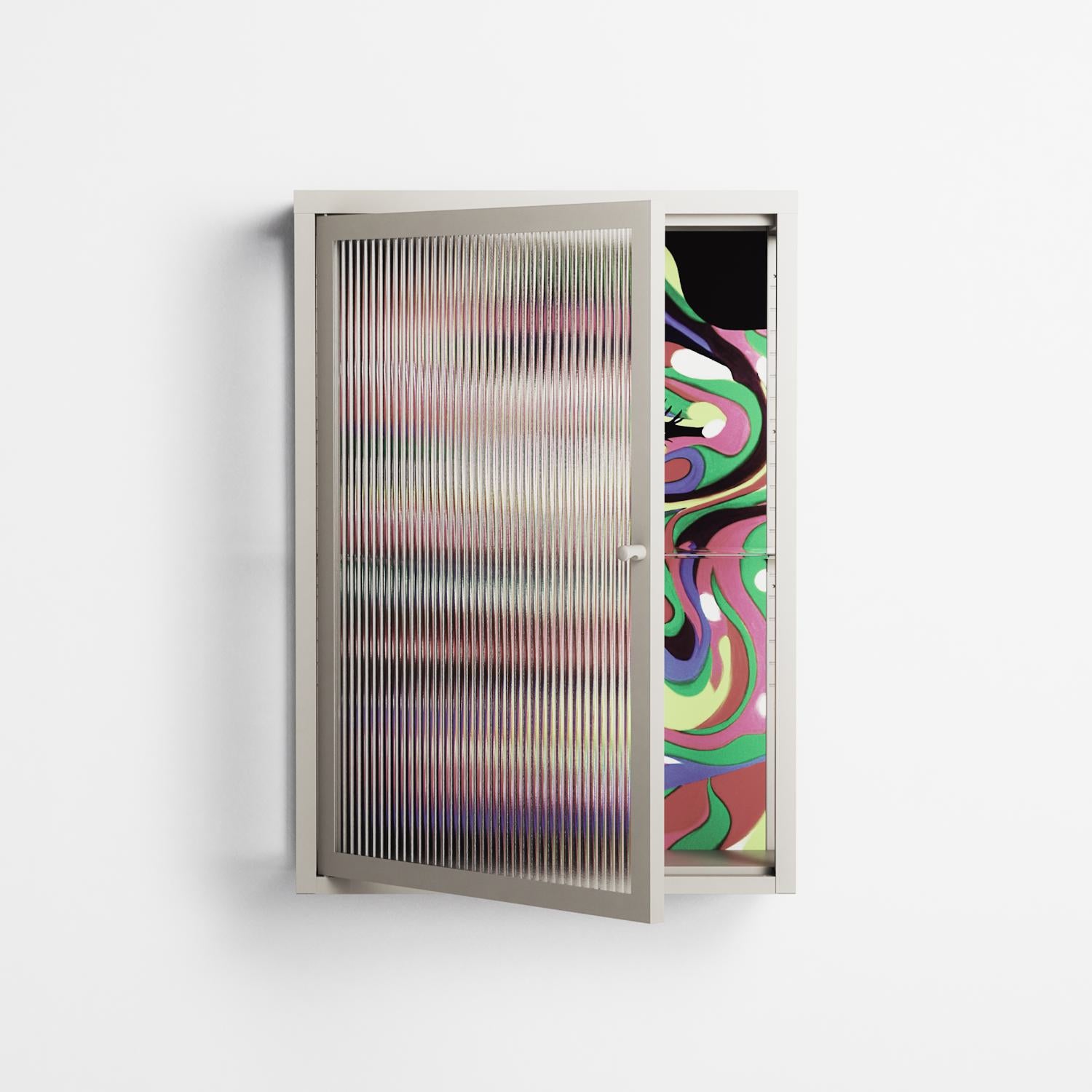 Orbiting Around Herself - Wall Cabinet - Mathilda Kienast - Pebble - Reeded glass