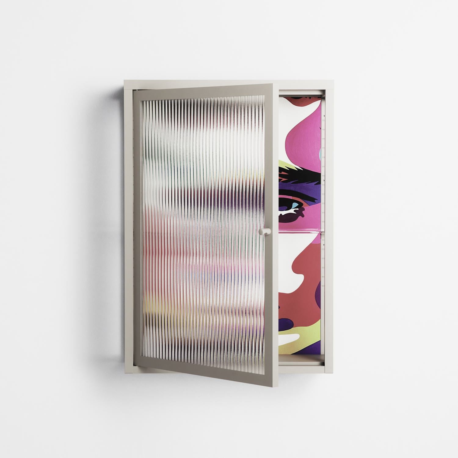 Fragments Of A Painted Souls - Wall Cabinet - Mathilda Kienast - Pebble - Reeded glass