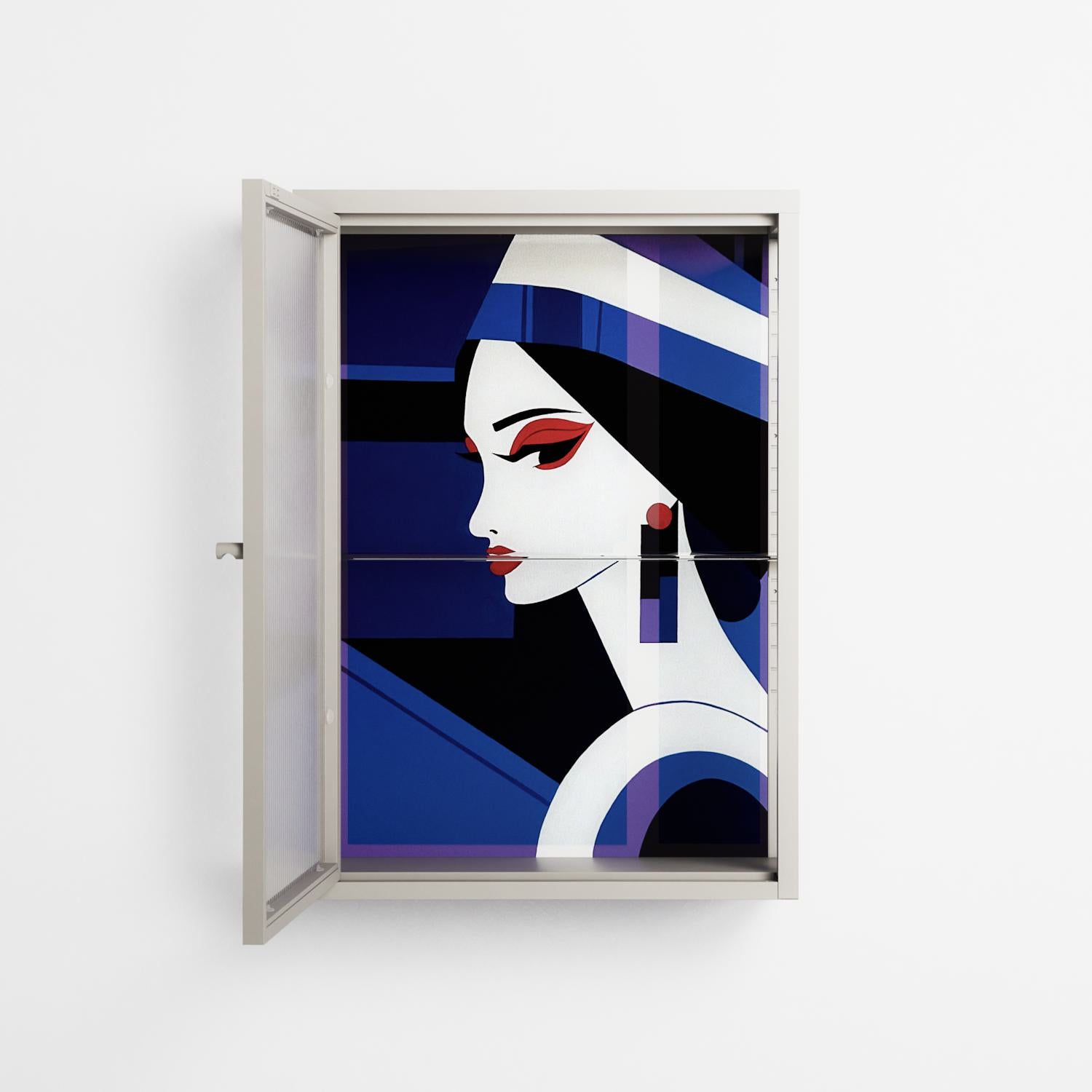 Beyond The Veil Of Consciousness - Wall Cabinet - Mathilda Kienast - Pebble - Reeded glass