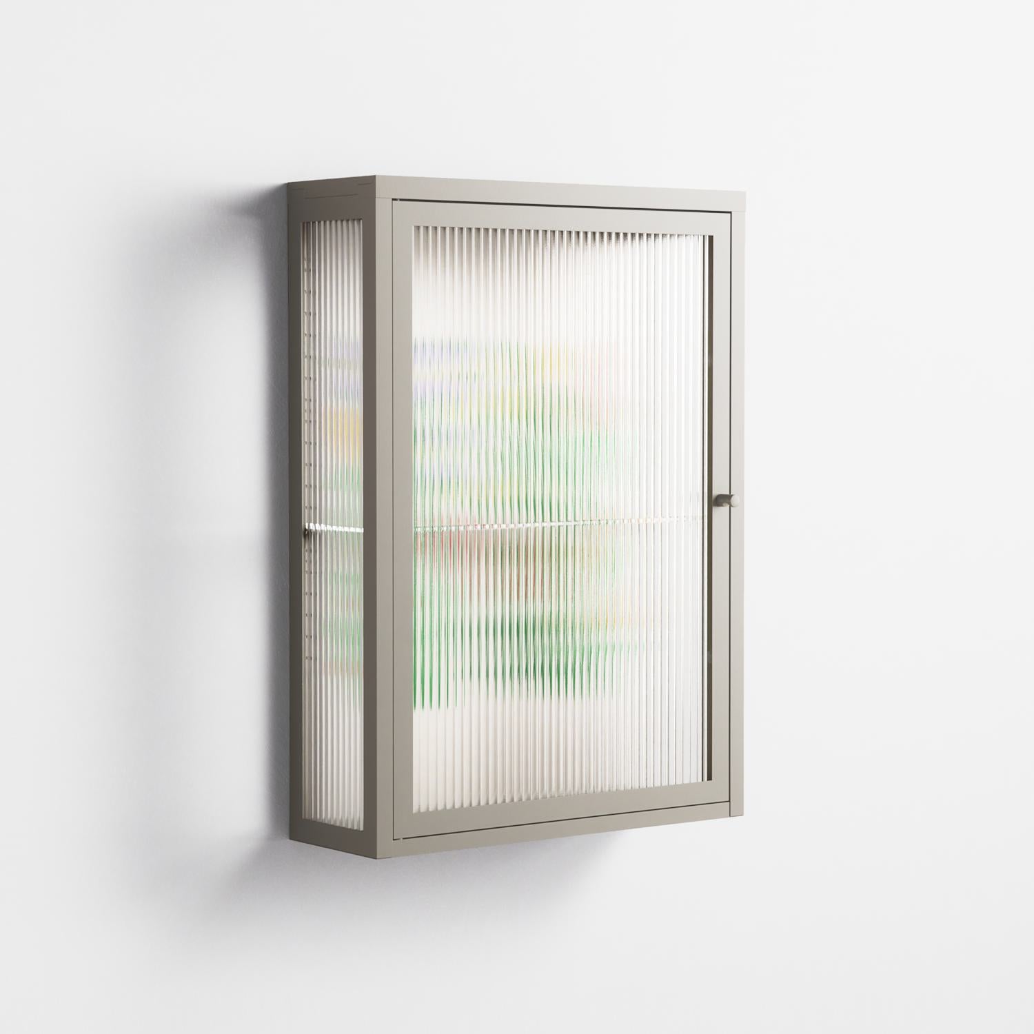 Bouquets Cream - Wall Cabinet - Lydia Greaves - Pebble - Reeded glass