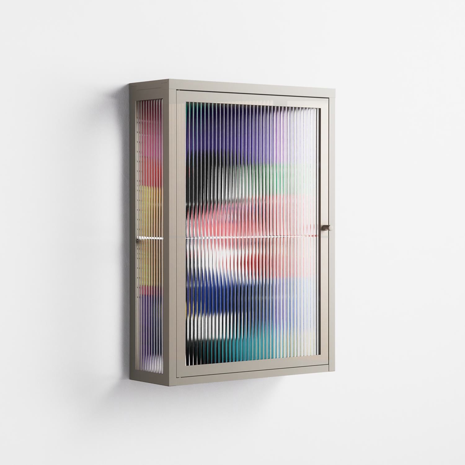 Chained To Perception - Wall Cabinet - Mathilda Kienast - Pebble - Reeded glass