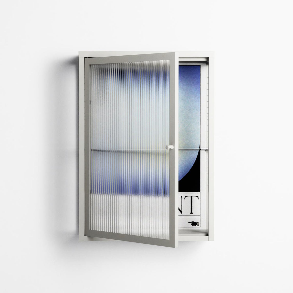 Ambient - Wall Cabinet - Alexander Khabbazi - Chalk - Reeded glass