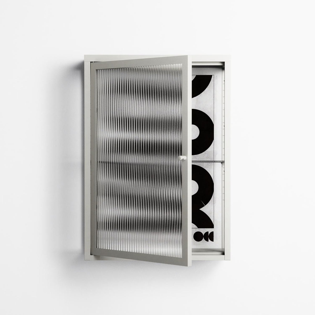Black Waves - Wall Cabinet - Alexander Khabbazi - Chalk - Reeded glass