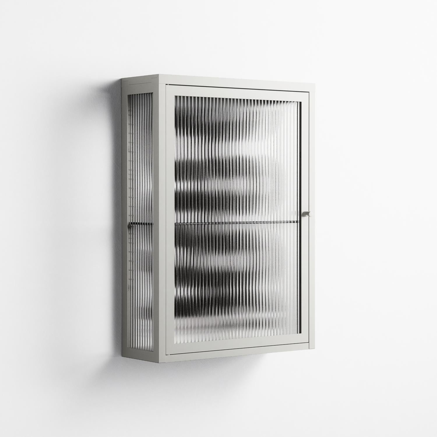 Black Waves - Wall Cabinet - Alexander Khabbazi - Chalk - Reeded glass
