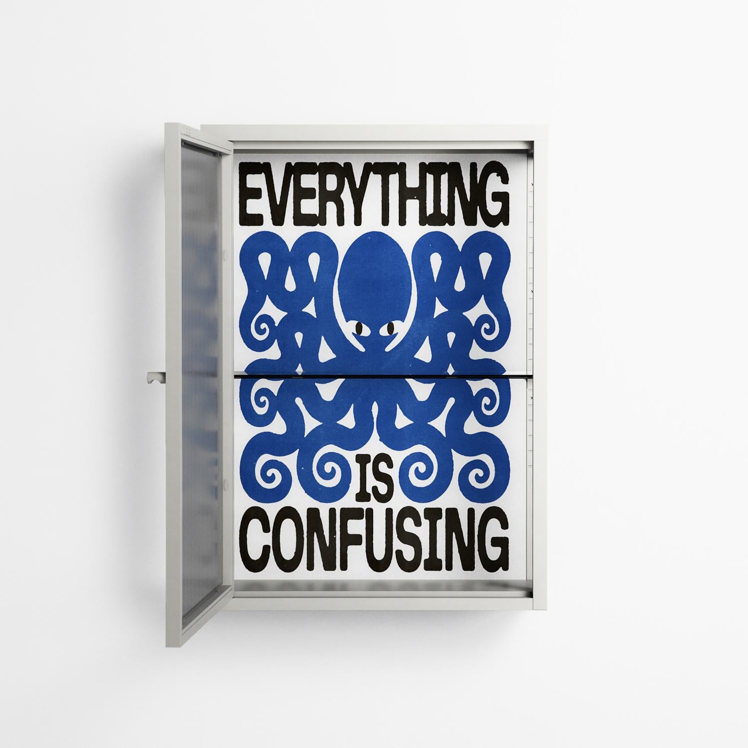 Everything is Confusing - Wall Cabinet - Alexander Khabbazi - Chalk - Reeded glass