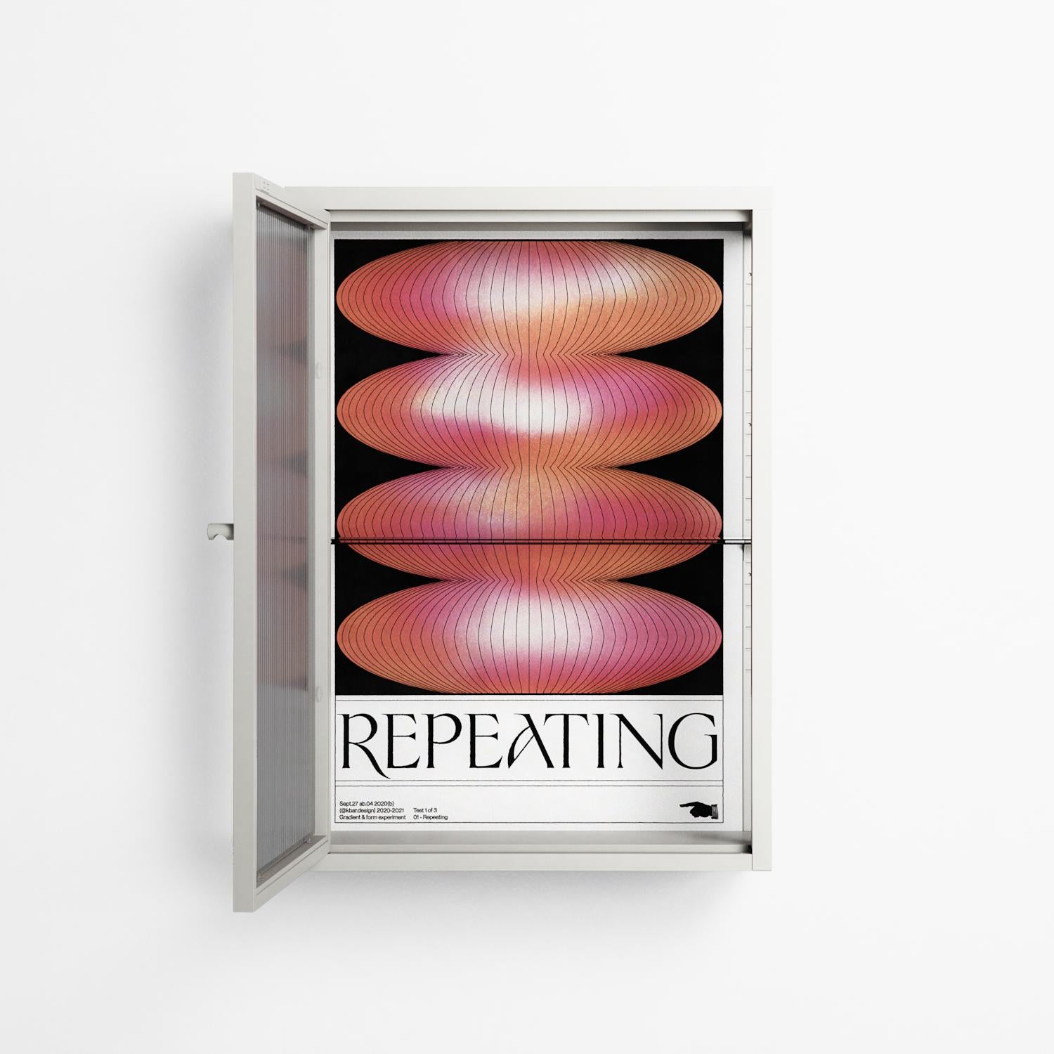 Repeating - Wall Cabinet - Alexander Khabbazi - Chalk - Reeded glass