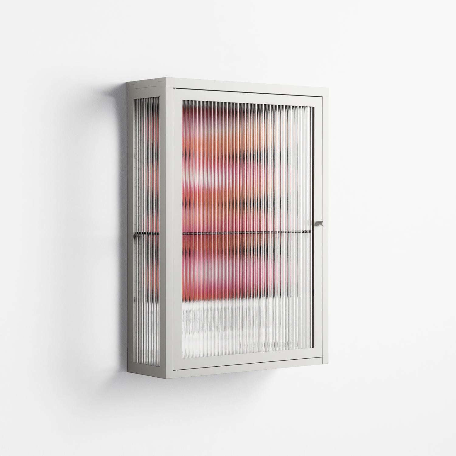 Repeating - Wall Cabinet - Alexander Khabbazi - Chalk - Reeded glass