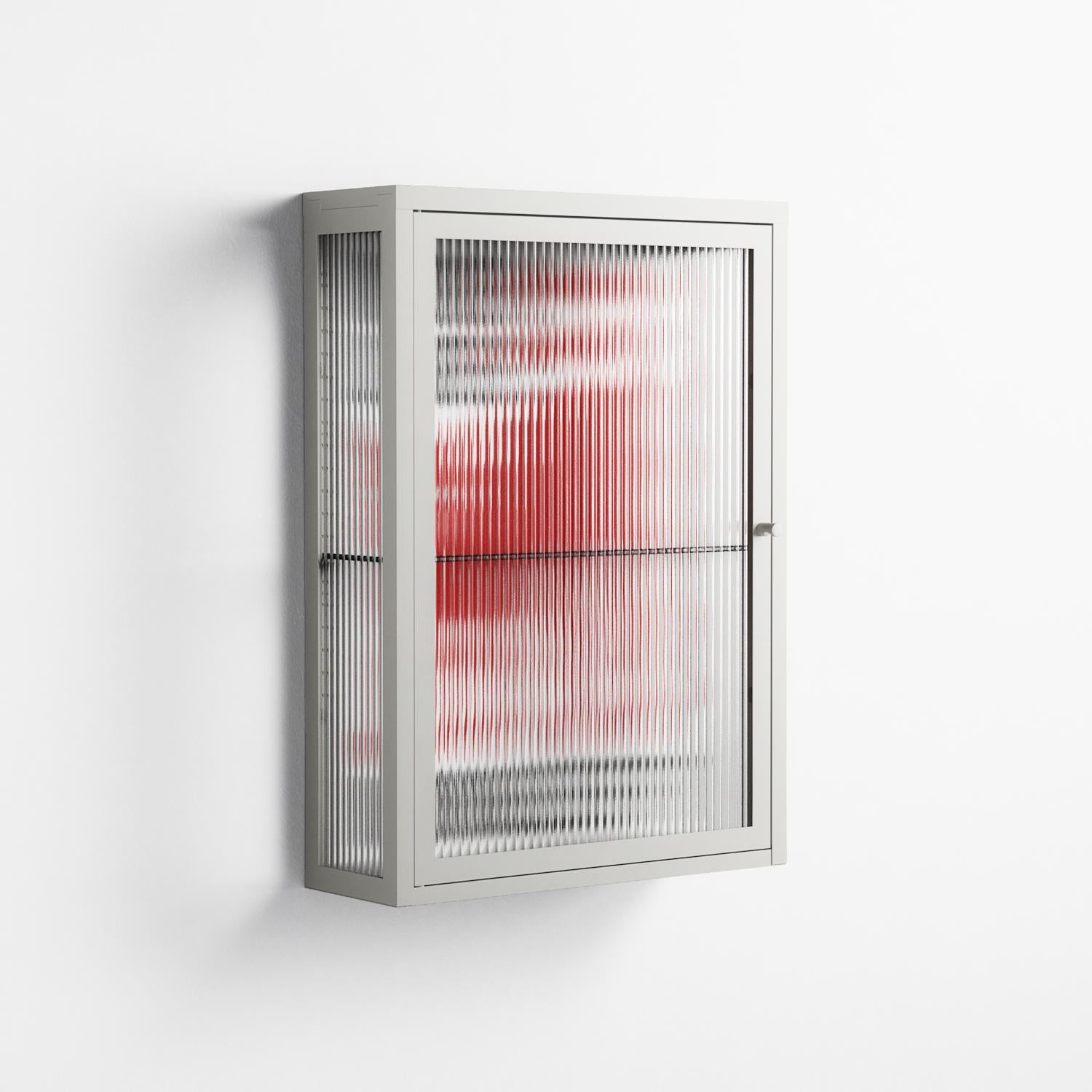 Nine Lives - Wall Cabinet - Alexander Khabbazi - Chalk - Reeded glass