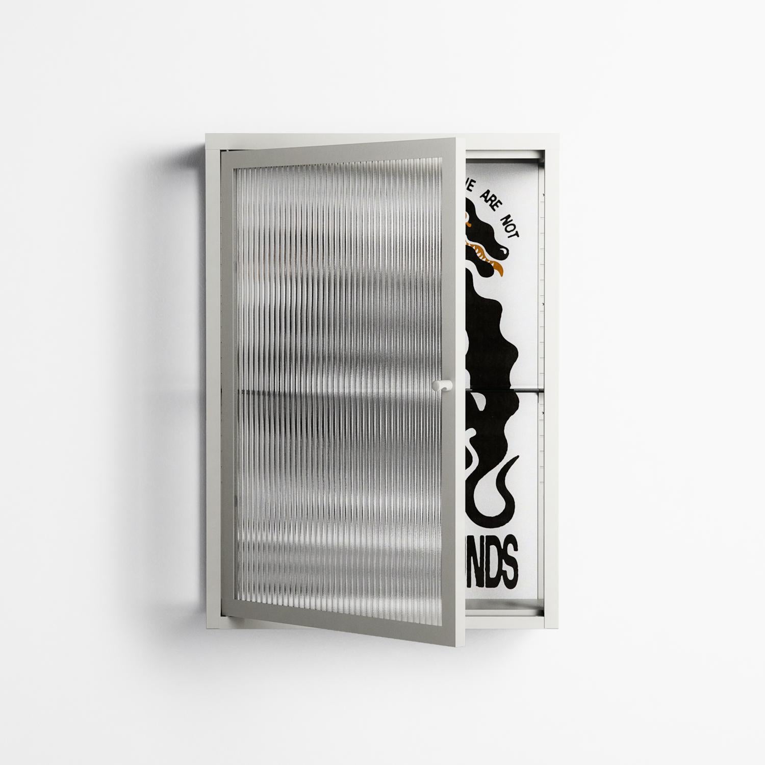 Hounds  - Wall Cabinet - Alexander Khabbazi - Chalk - Reeded glass