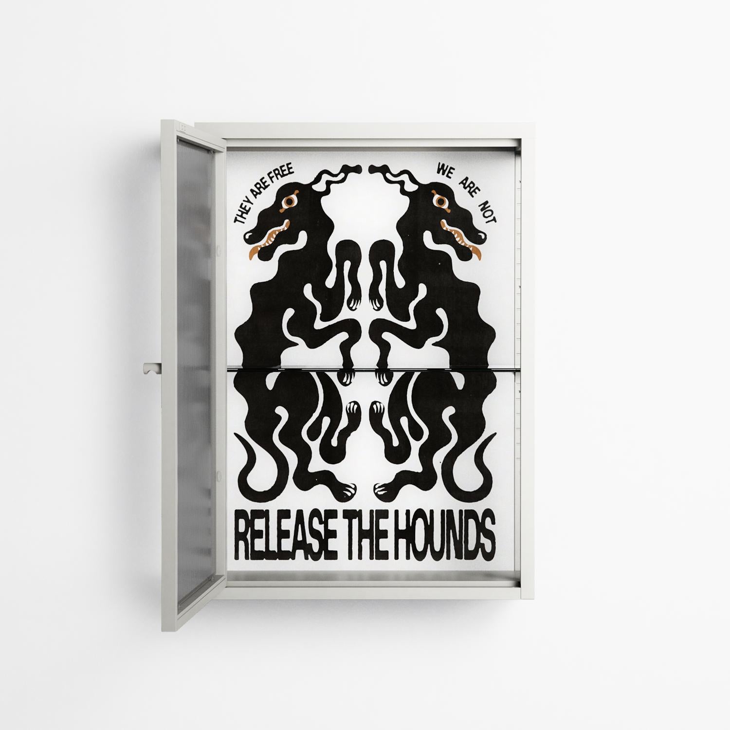Hounds  - Wall Cabinet - Alexander Khabbazi - Chalk - Reeded glass
