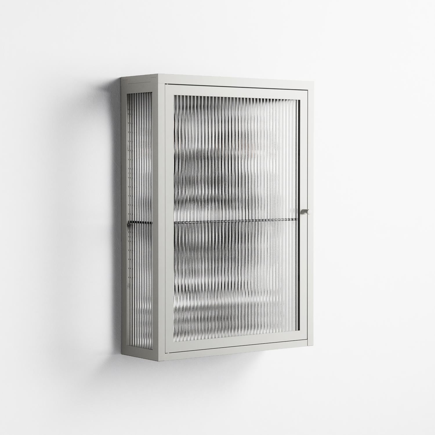 Hounds  - Wall Cabinet - Alexander Khabbazi - Chalk - Reeded glass