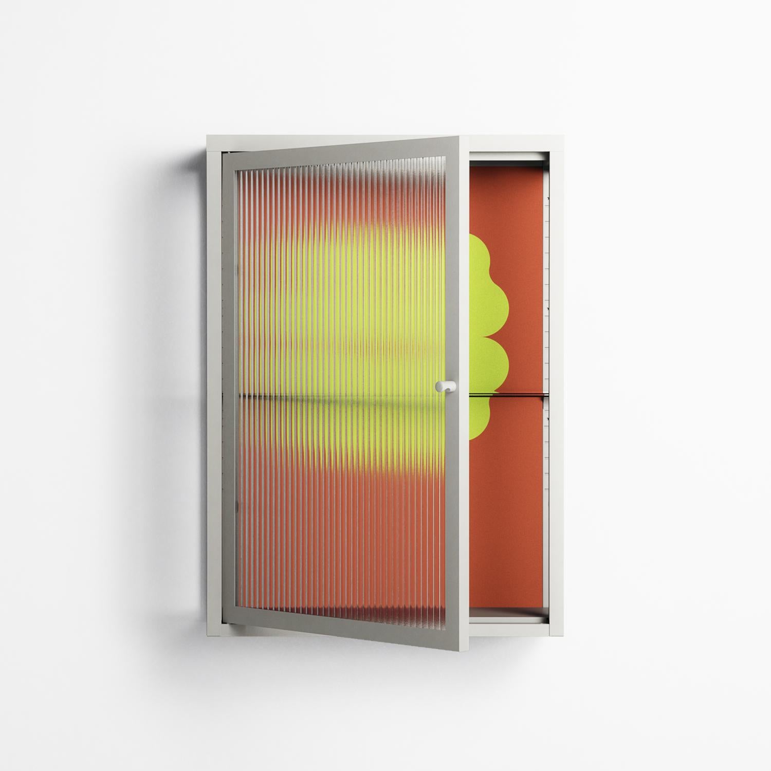 Fernis - Wall Cabinet - Linus Lohoff - Chalk - Reeded glass