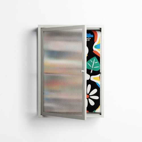 Alive - Wall Cabinet - Vratislav Pecka - Chalk - Reeded glass