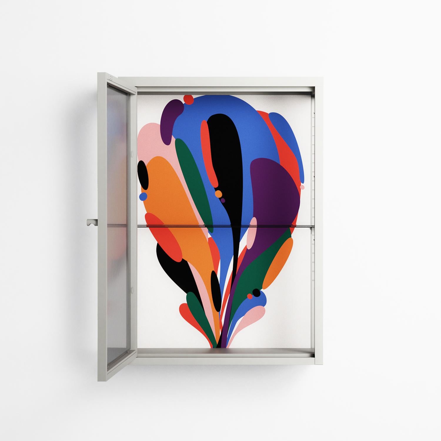 Balloons - Wall Cabinet - Vratislav Pecka - Chalk - Reeded glass