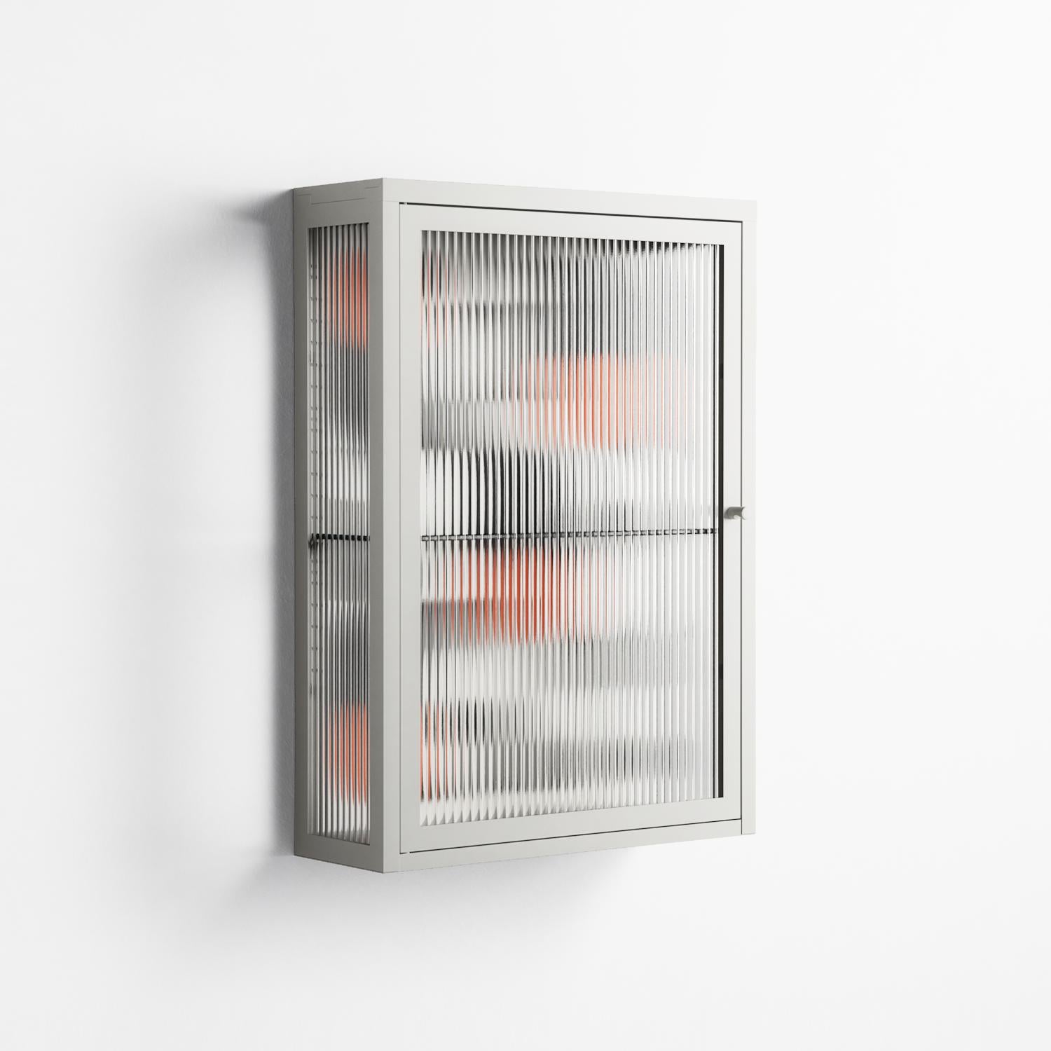 Conserto - Wall Cabinet - Vratislav Pecka - Chalk - Reeded glass