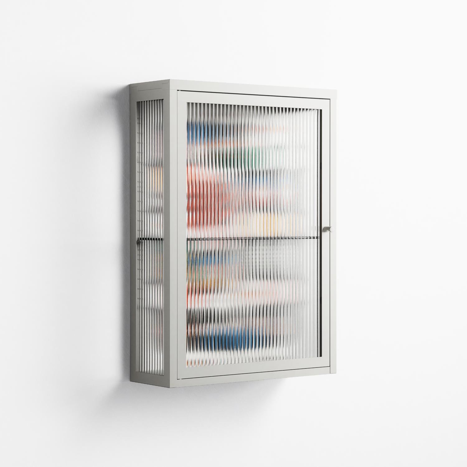Connections - Wall Cabinet - Vratislav Pecka - Chalk - Reeded glass