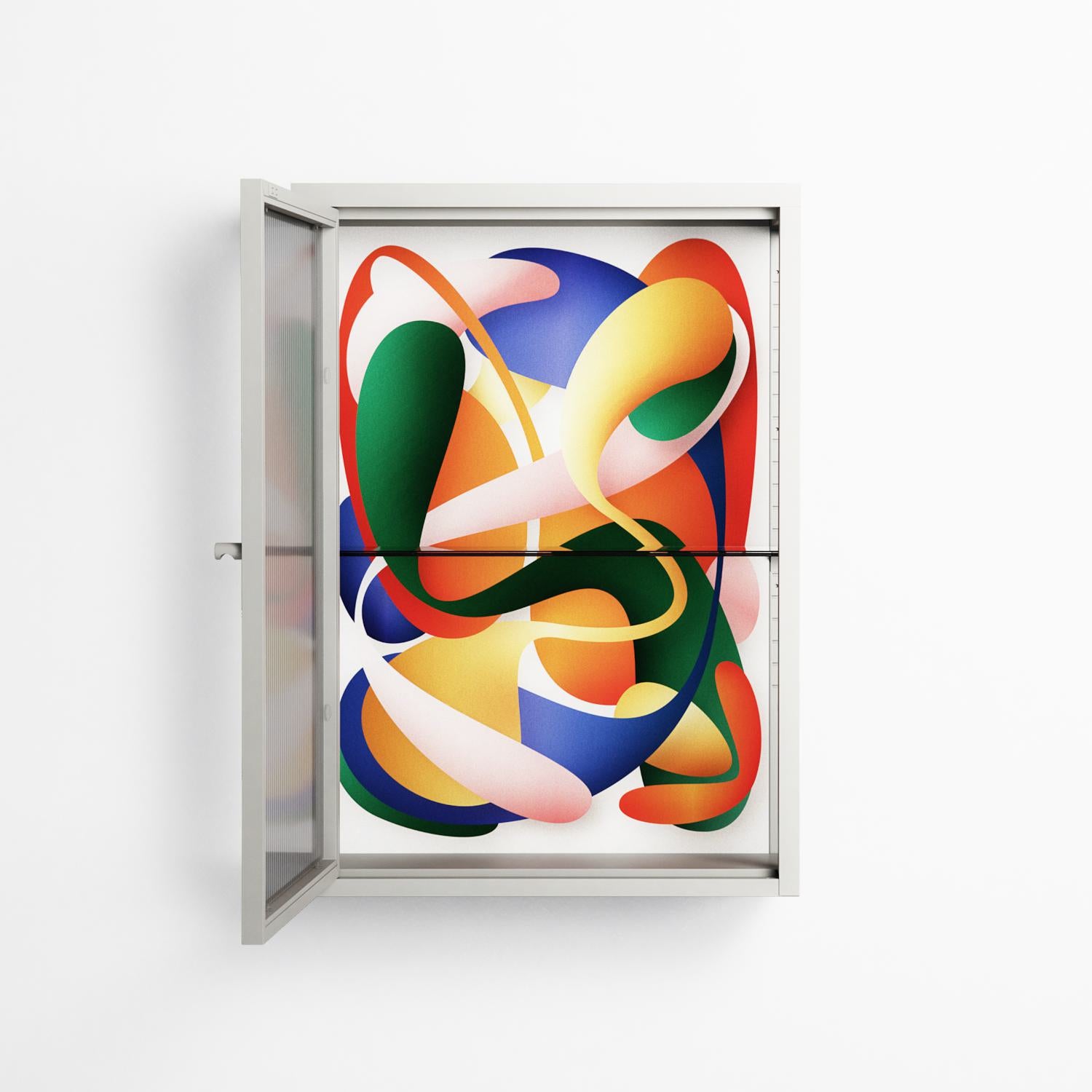 Gloss - Wall Cabinet - Vratislav Pecka - Chalk - Reeded glass