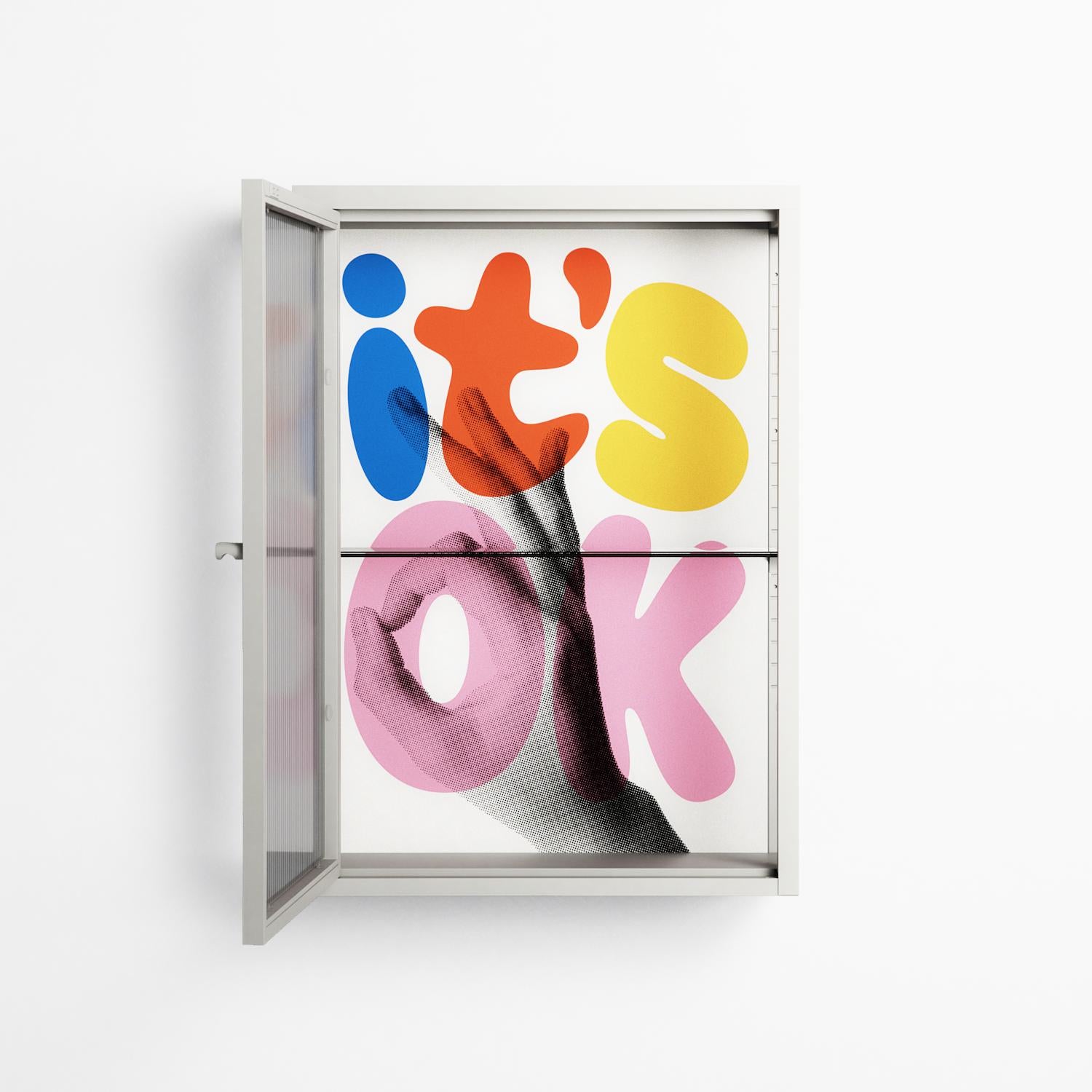 Its Ok - Wall Cabinet - Vratislav Pecka - Chalk - Reeded glass