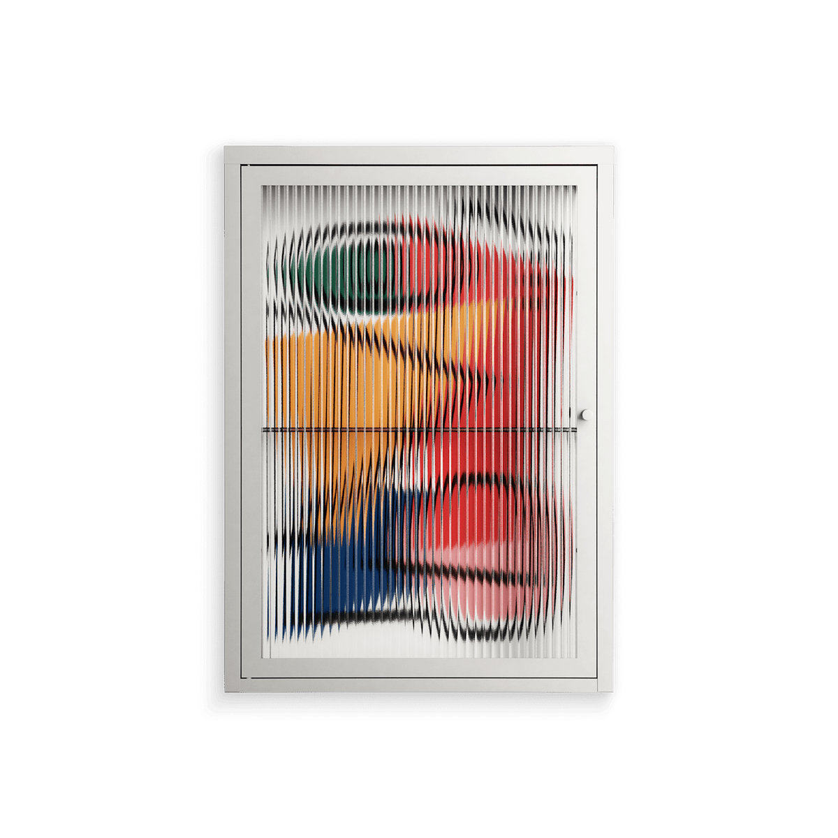 Misplaced - Wall Cabinet - Vratislav Pecka - Chalk - Reeded glass