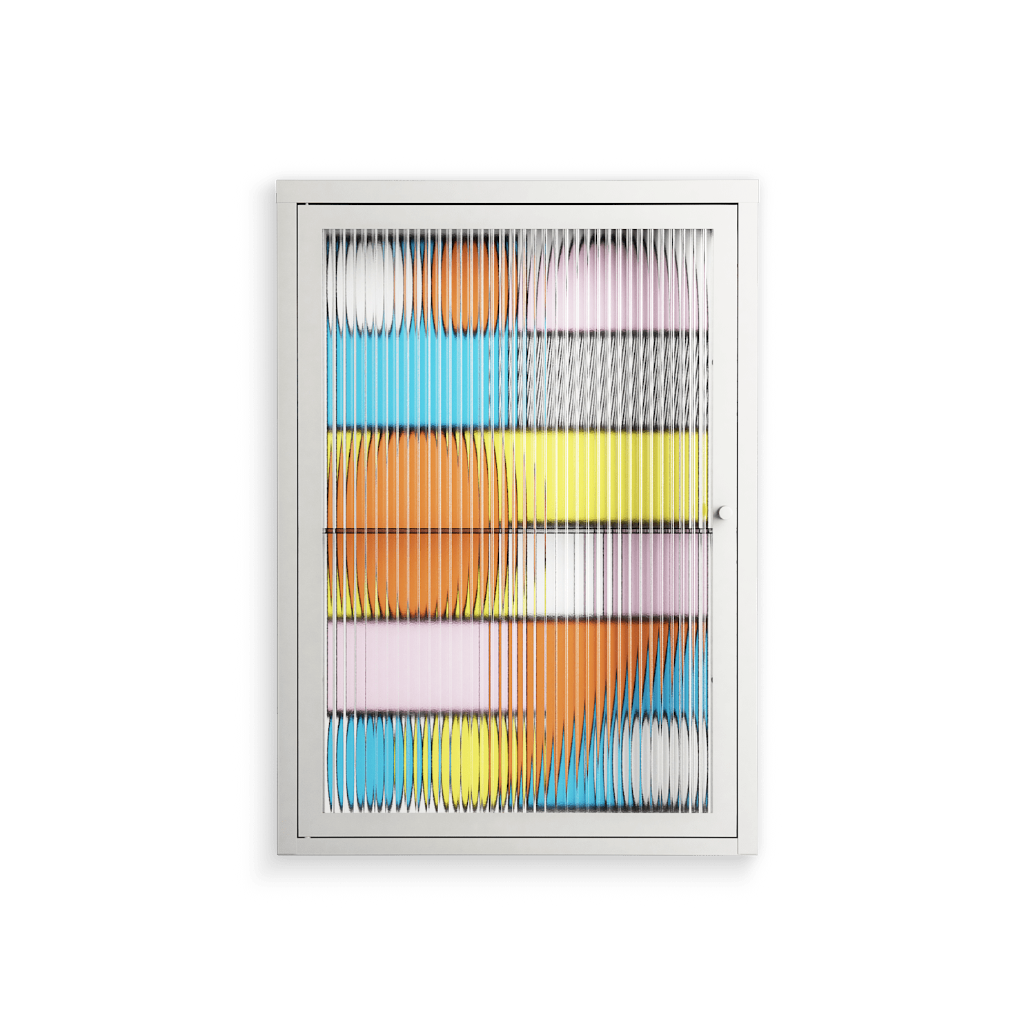 Palette - Wall Cabinet - Vratislav Pecka - Chalk - Reeded glass