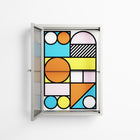 Palette - Wall Cabinet - Vratislav Pecka - Chalk - Reeded glass