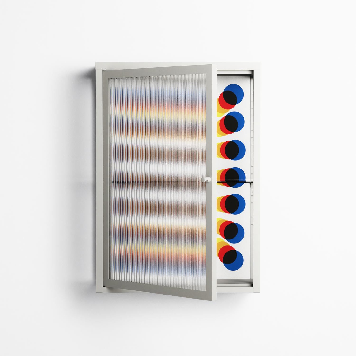 Perspektiva - Wall Cabinet - Vratislav Pecka - Chalk - Reeded glass