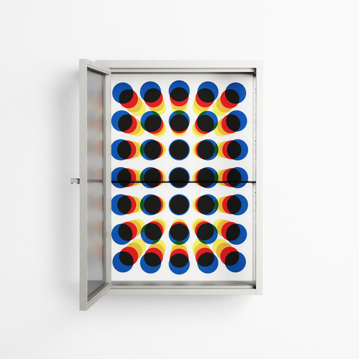 Perspektiva - Wall Cabinet - Vratislav Pecka - Chalk - Reeded glass