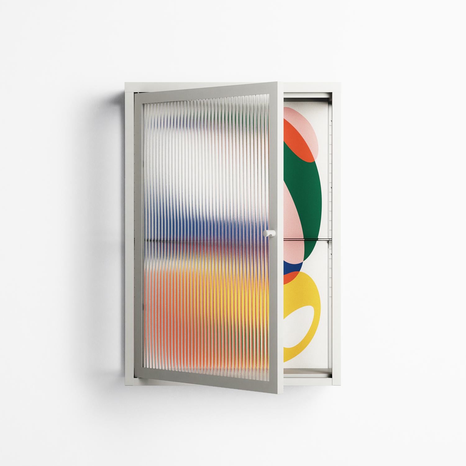 Spilled Paint - Wall Cabinet - Vratislav Pecka - Chalk - Reeded glass