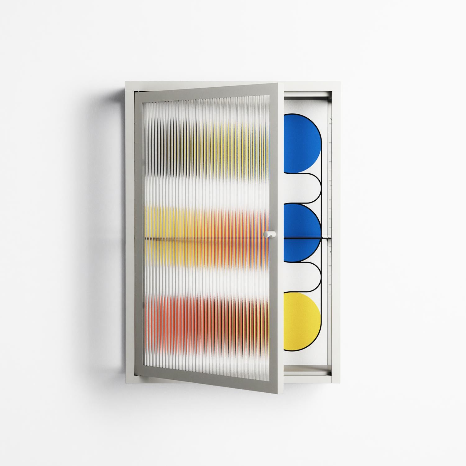 Springs - Wall Cabinet - Vratislav Pecka - Chalk - Reeded glass