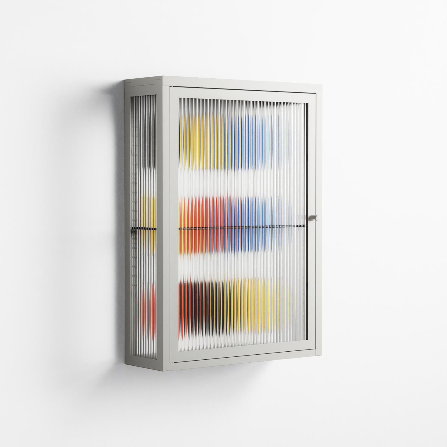 Springs - Wall Cabinet - Vratislav Pecka - Chalk - Reeded glass