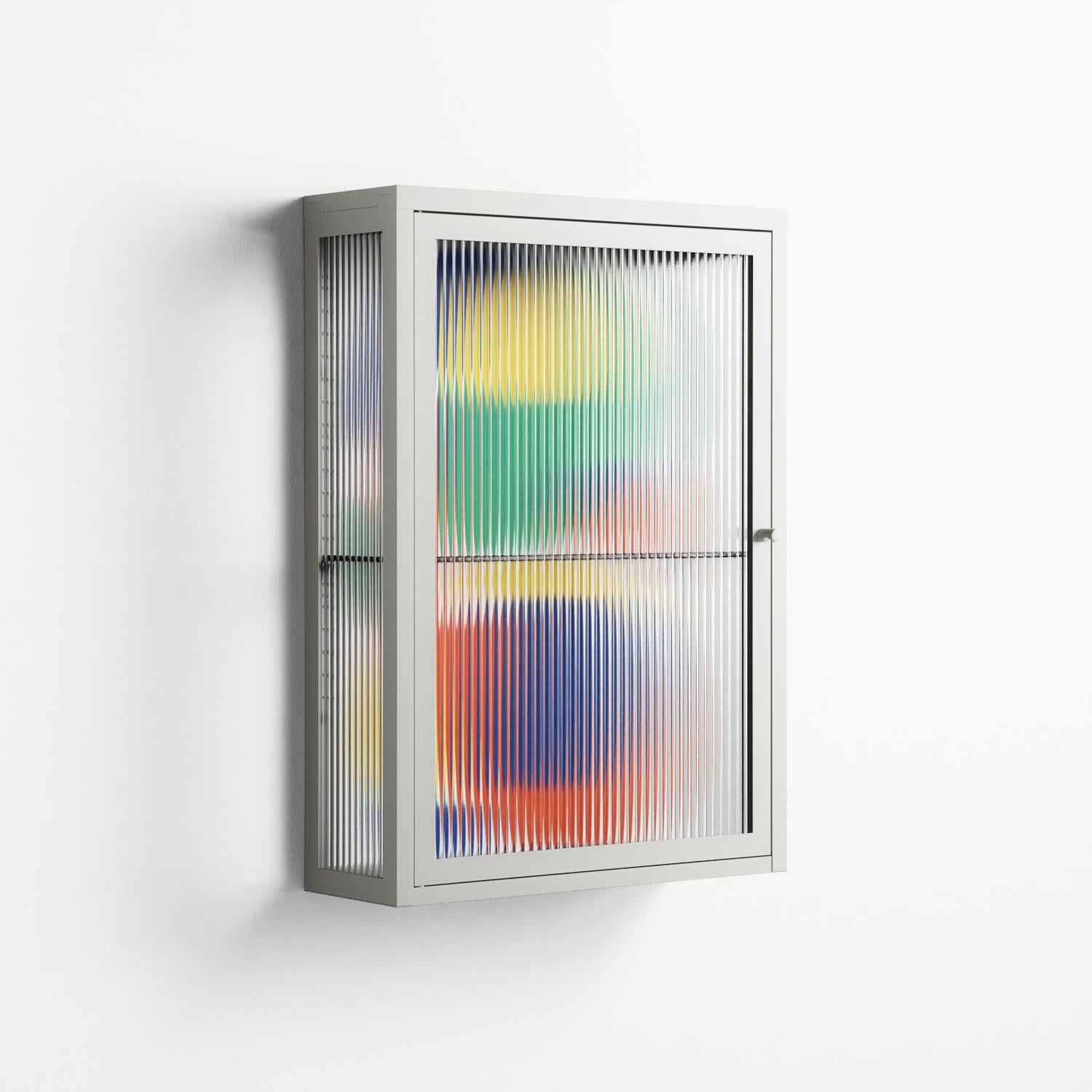 Vibrante - Wall Cabinet - Vratislav Pecka - Chalk - Reeded glass