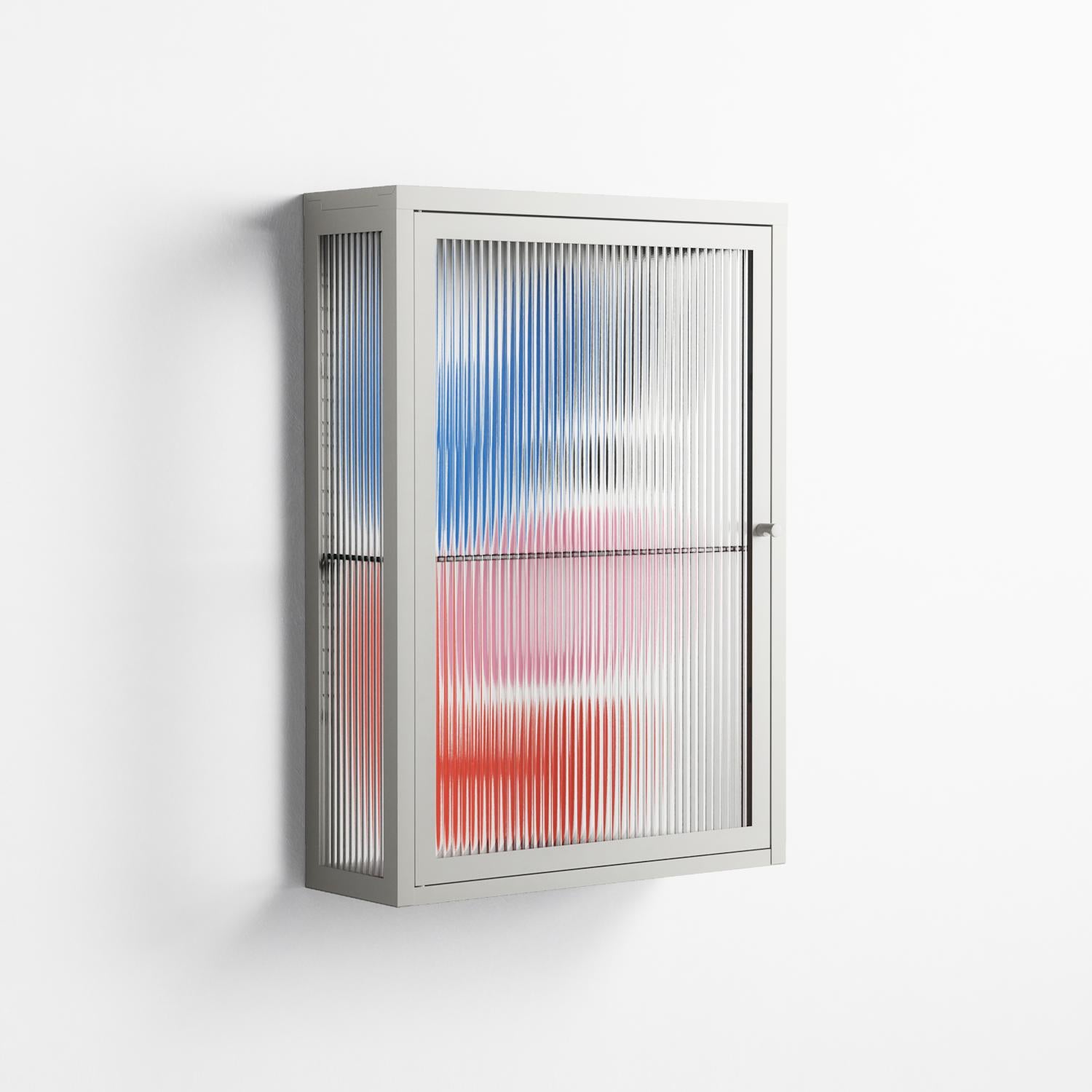 Wow - Wall Cabinet - Vratislav Pecka - Chalk - Reeded glass