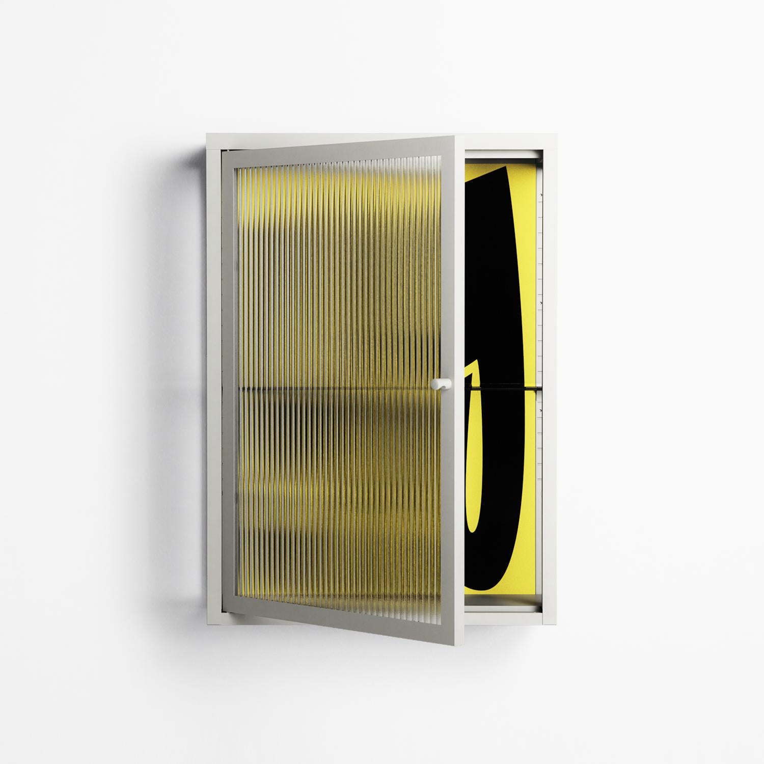 Yay - Wall Cabinet - Vratislav Pecka - Chalk - Reeded glass