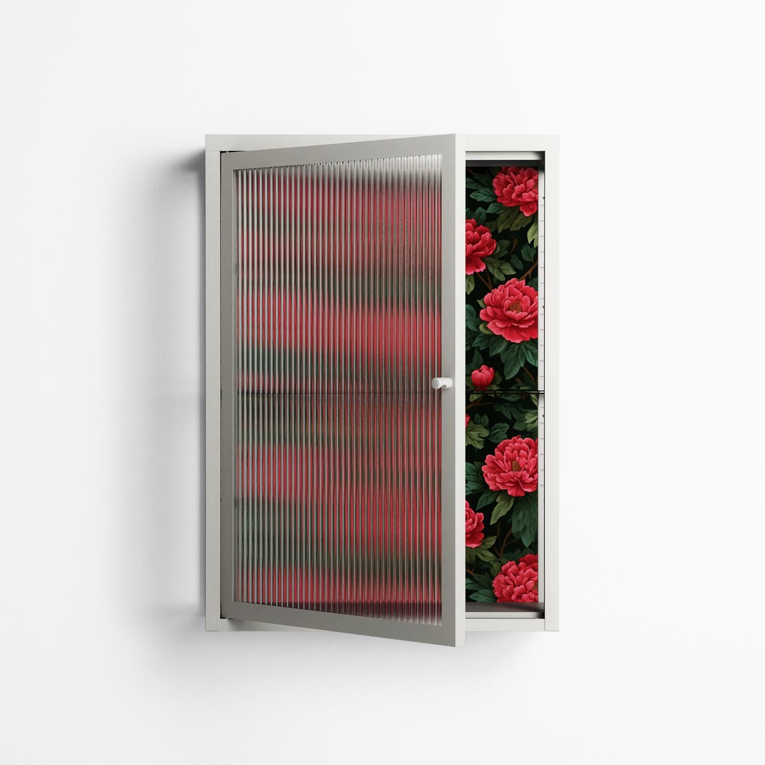 Mormors Rabatt - Wall Cabinet - Nur Rydberg - Chalk - Reeded glass