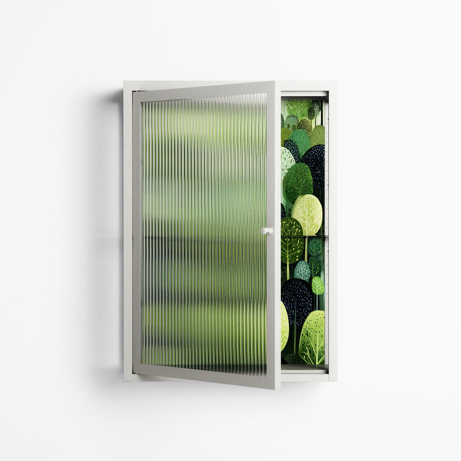 Tummetott - Wall Cabinet - Nur Rydberg - Chalk - Reeded glass