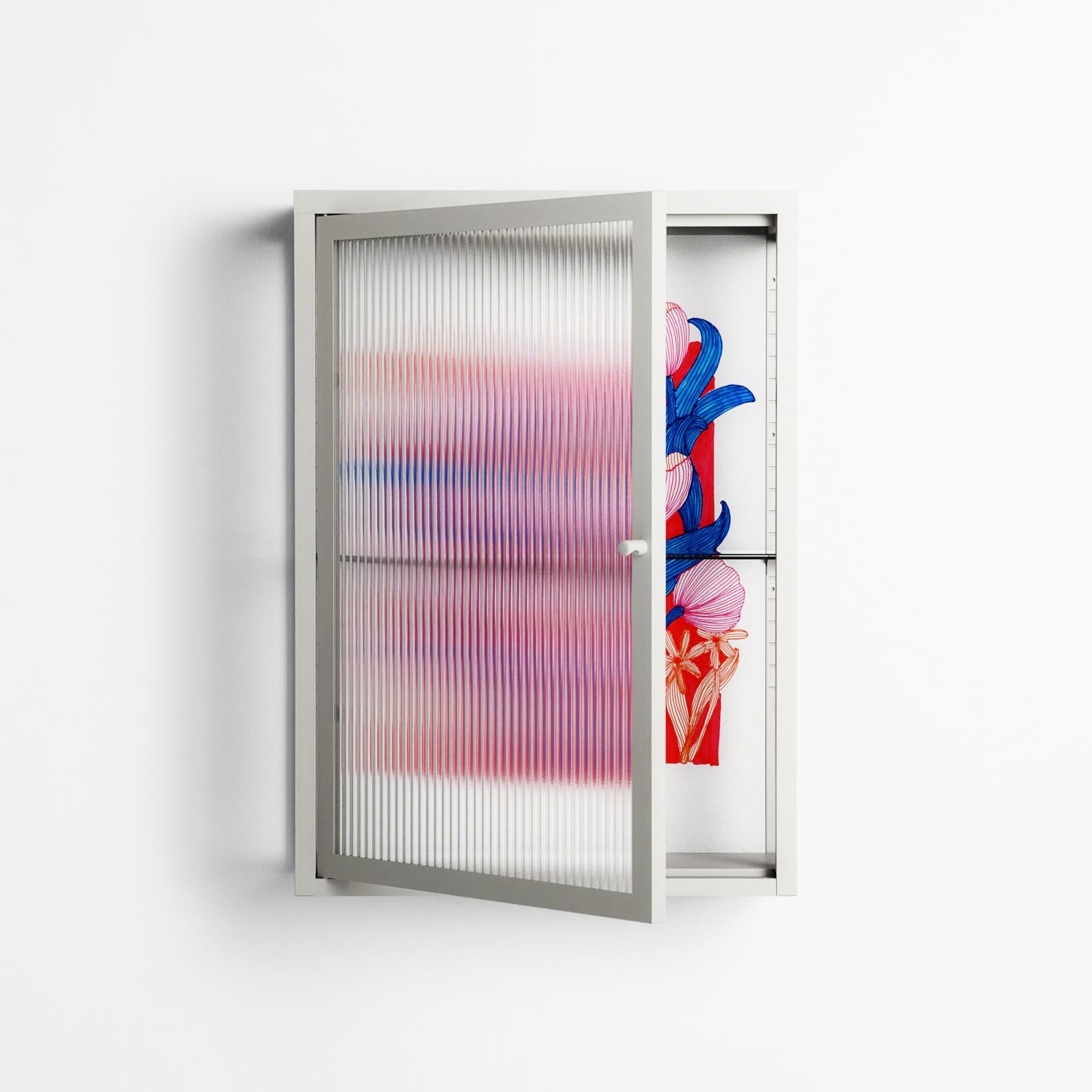 Buttercup - Wall Cabinet - Katie O’Shea - Chalk - Reeded glass