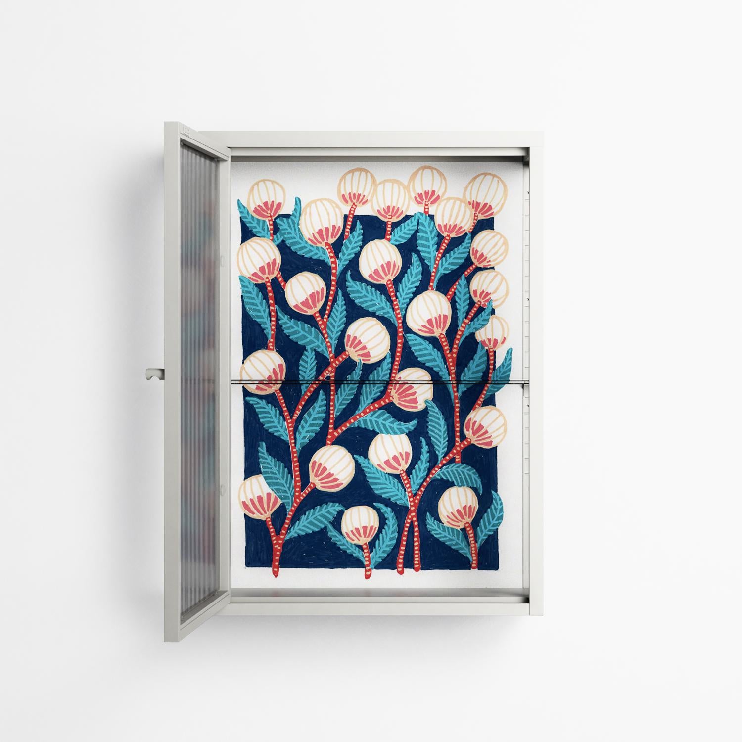 Gooseberries - Wall Cabinet - Katie O’Shea - Chalk - Reeded glass
