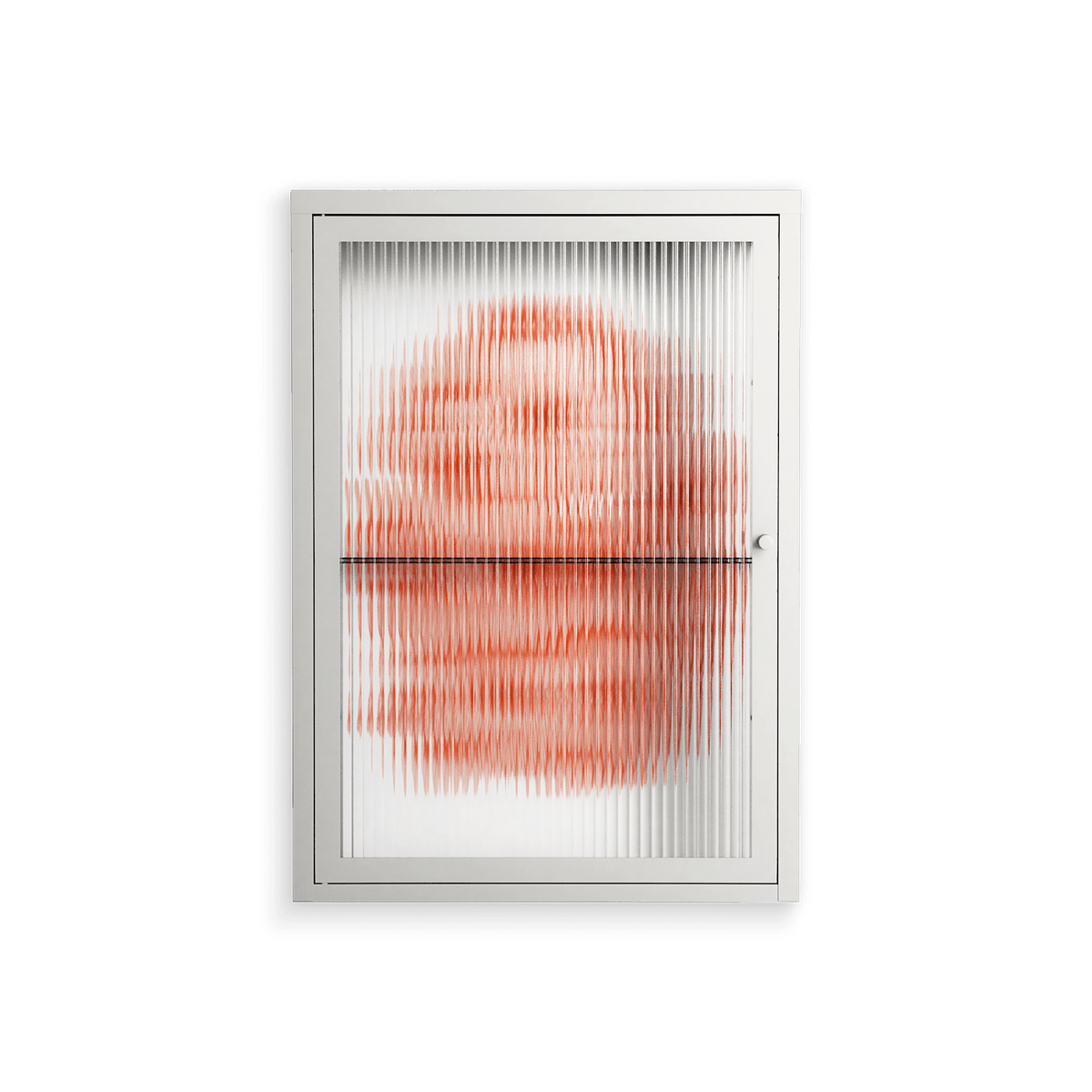 Orange Flowers 1 - Wall Cabinet - Katie O’Shea - Chalk - Reeded glass