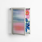 Pink Anemones - Wall Cabinet - Katie O’Shea - Chalk - Reeded glass