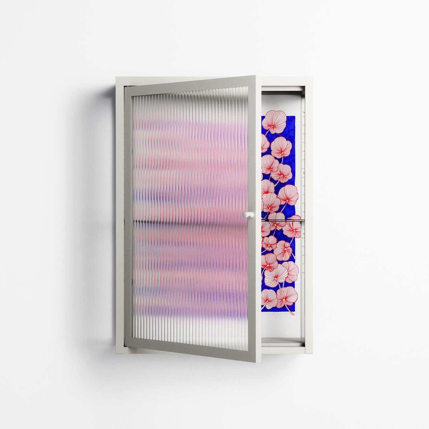 Redblooms - Wall Cabinet - Katie O’Shea - Chalk - Reeded glass