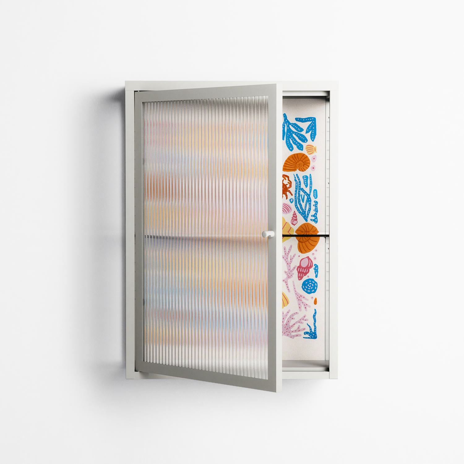 Sea Critters - Wall Cabinet - Katie O’Shea - Chalk - Reeded glass
