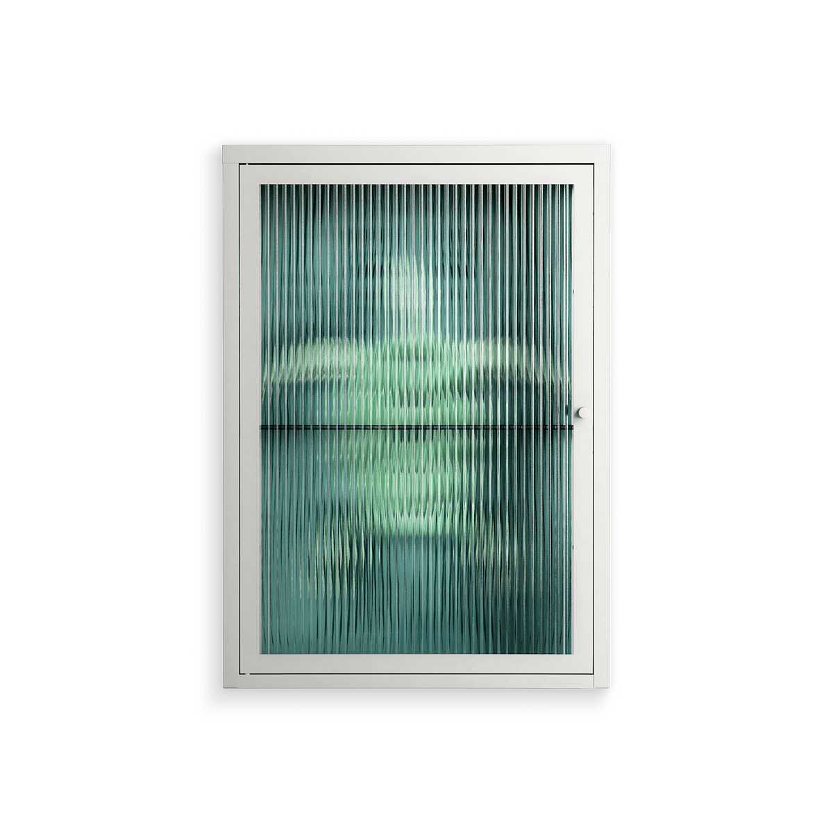 Turtle With Kelp - Wall Cabinet - Katie O’Shea - Chalk - Reeded glass