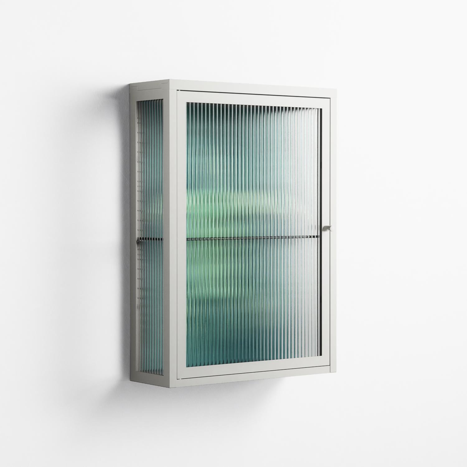 Turtle With Kelp - Wall Cabinet - Katie O’Shea - Chalk - Reeded glass