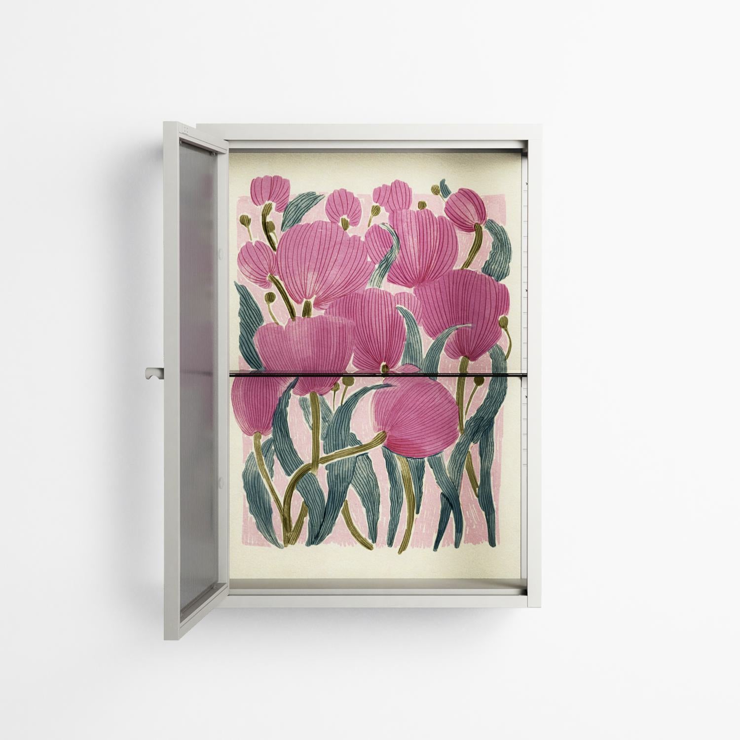 Tulips - Wall Cabinet - Katie O’Shea - Chalk - Reeded glass