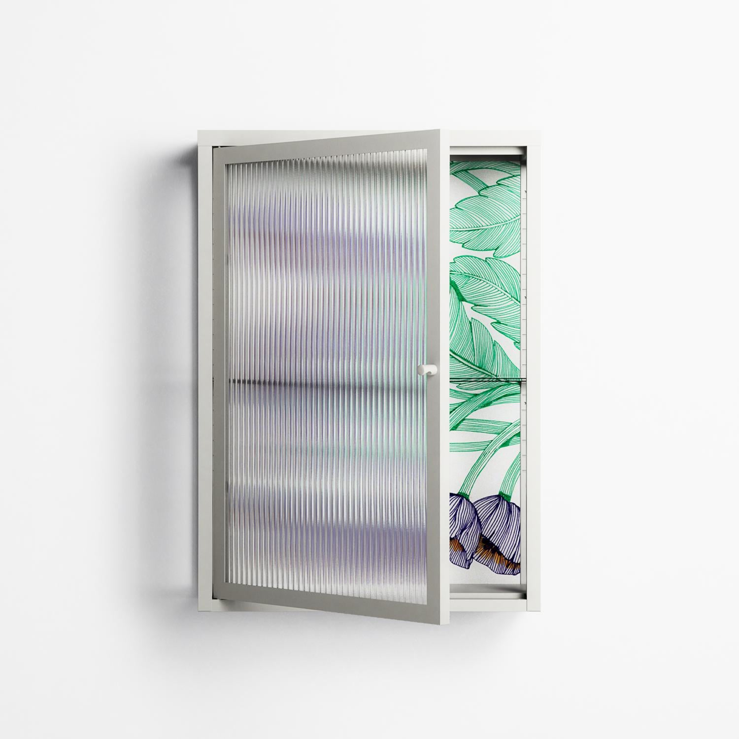 Tulips Purple - Wall Cabinet - Katie O’Shea - Chalk - Reeded glass