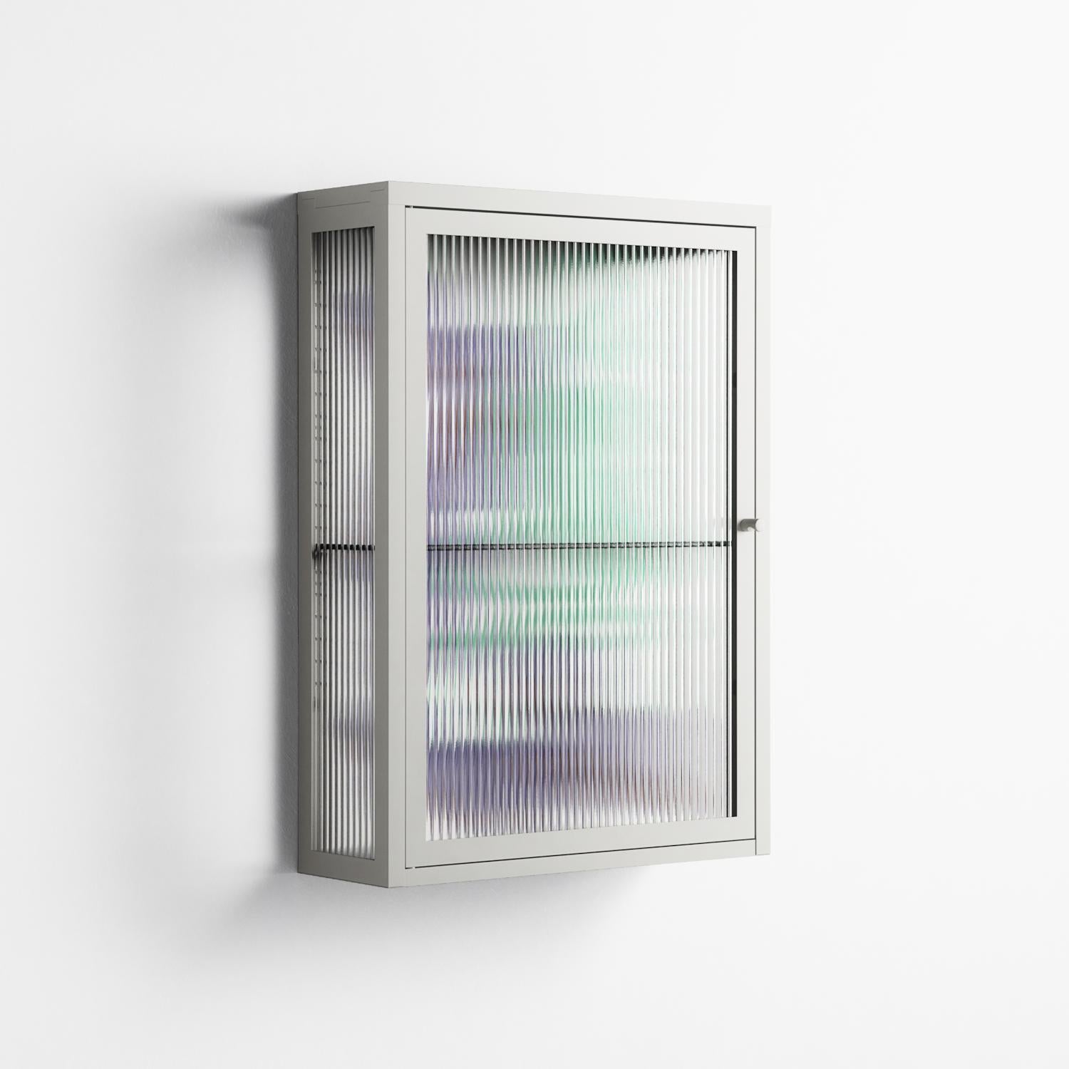 Tulips Purple - Wall Cabinet - Katie O’Shea - Chalk - Reeded glass