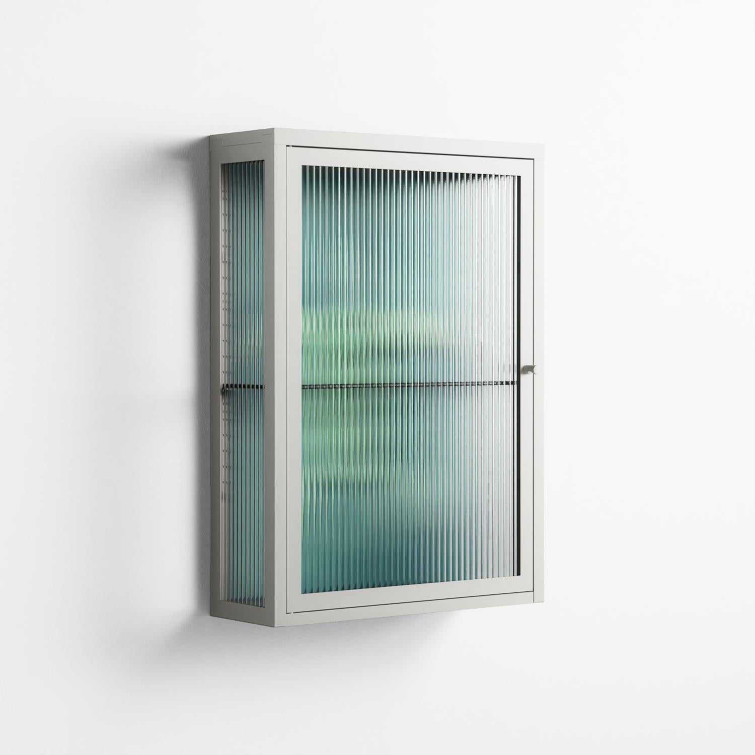 Turtle Without Kelp - Wall Cabinet - Katie O’Shea - Chalk - Reeded glass