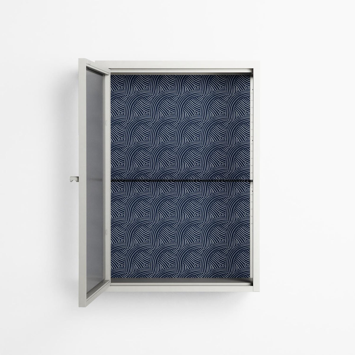 Basket Weave - Wall Cabinet - Katie O’Shea - Chalk - Reeded glass