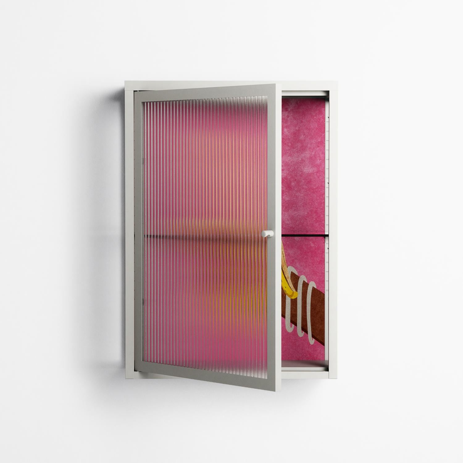 Banana - Wall Cabinet - Raissa Oltmanns - Chalk - Reeded glass