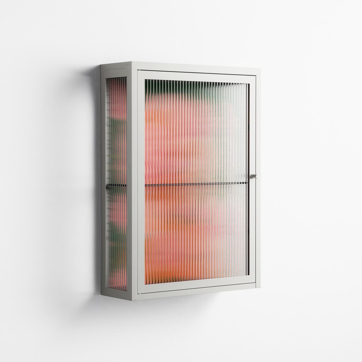 Inside Flowers - Wall Cabinet - Raissa Oltmanns - Chalk - Reeded glass